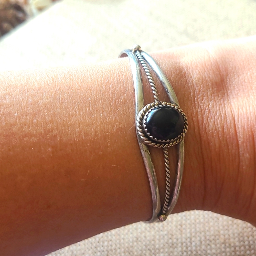 Sterling Silver & Onyx Bracelet
